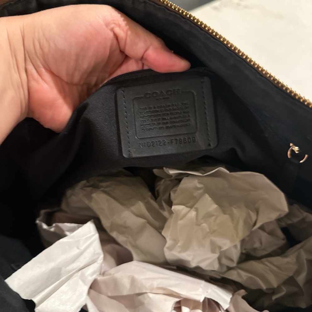 Coach Brown Tote Bag with Keychain - Picture 7 of 7